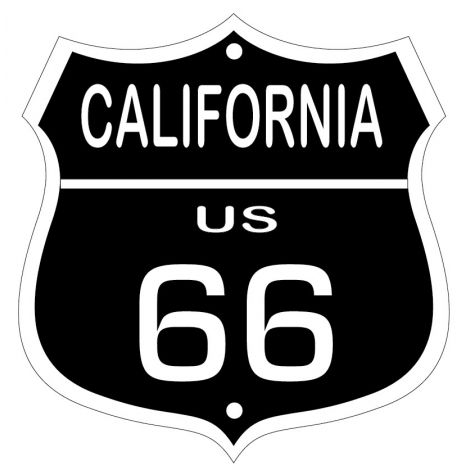  Route 66 HWY Sign - Black