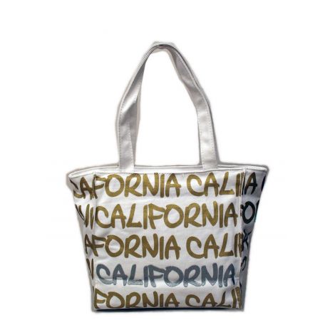  Silver California Canvas Shoulder Bag