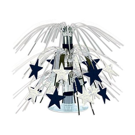  Mini Cascading Stars Centerpiece - Silver & Black