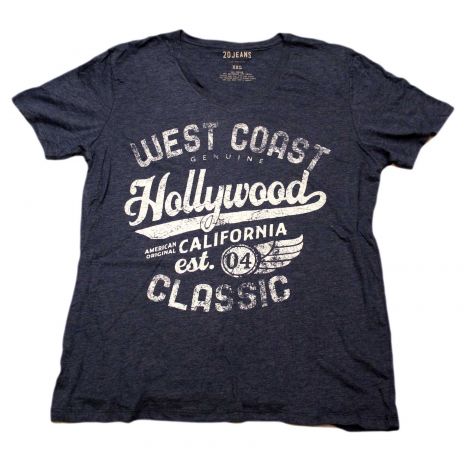  Navy Blue Hollywood V-neck Shirt