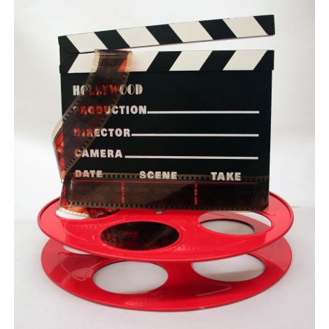  Hollywood Studio Clapboard & Reel Centerpiece - Red
