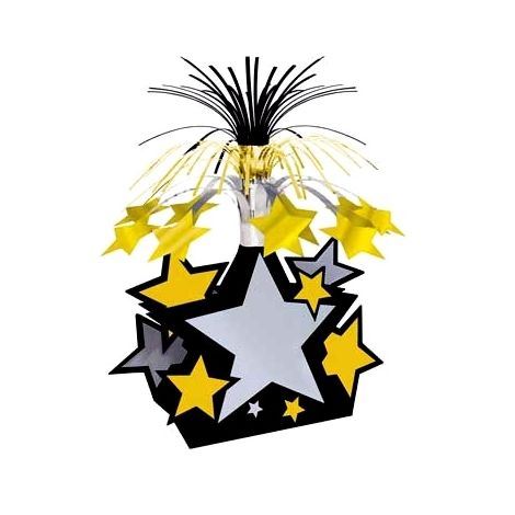  Star centerpiece Black Gold Silver Stars