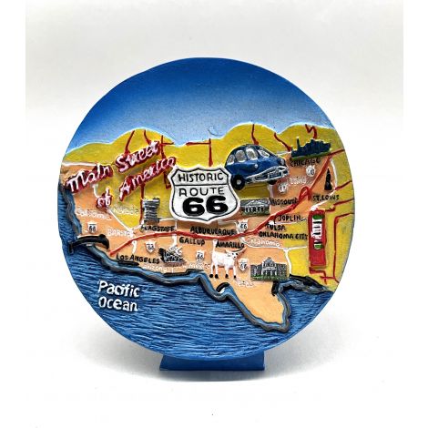  Historic Route 66 - 4" plate free standing