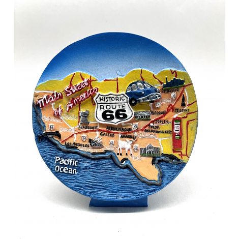  Historic Route 66 - 4" plate free standing