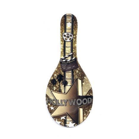 Gold color in this Hollywood Movie Star Ceramic Kitchen Spoon Rest