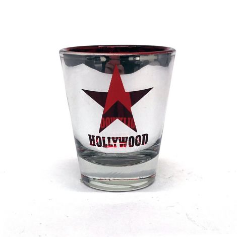  Metallic Hollywood Red Star background Shot Glass