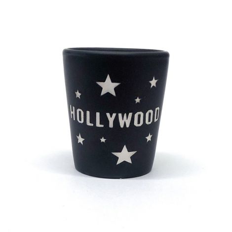 Black Hollywood Shot Glass with silver stars
