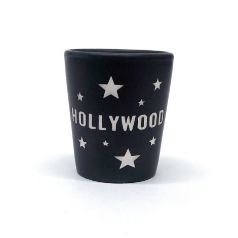 Black Hollywood Shot Glass with silver stars