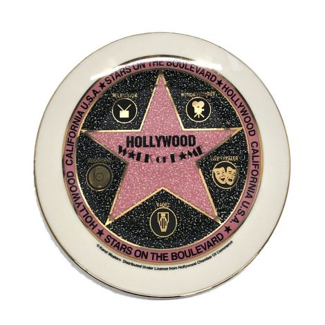  White Hollywood Walk Of Fame Decorative Plate