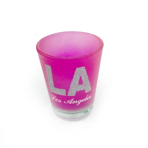  Frosted Neon Pink LA Los Angeles shot glass 