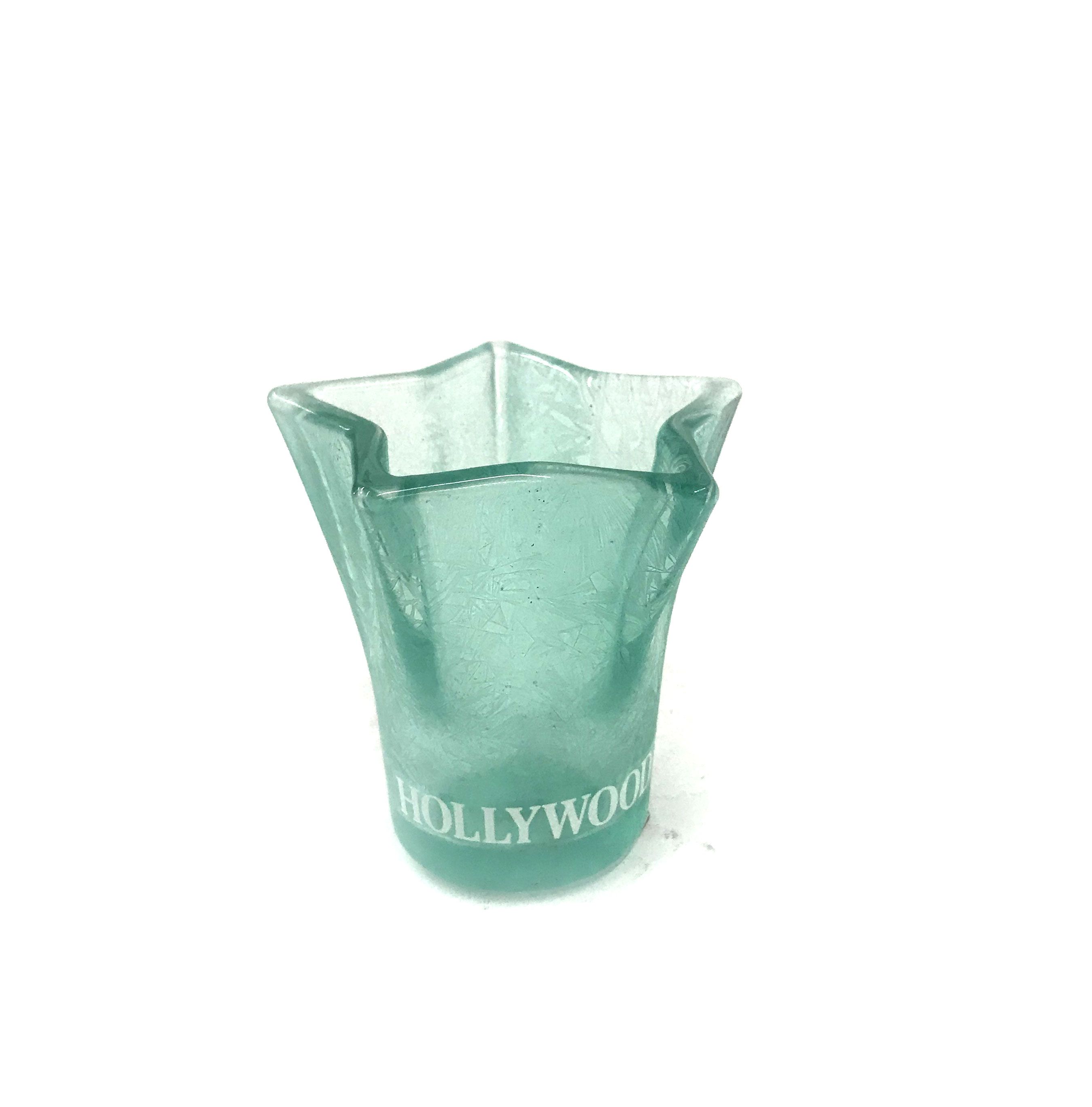 Hollywood Star Frosted Shot Glass Green Purpul Shot Glass