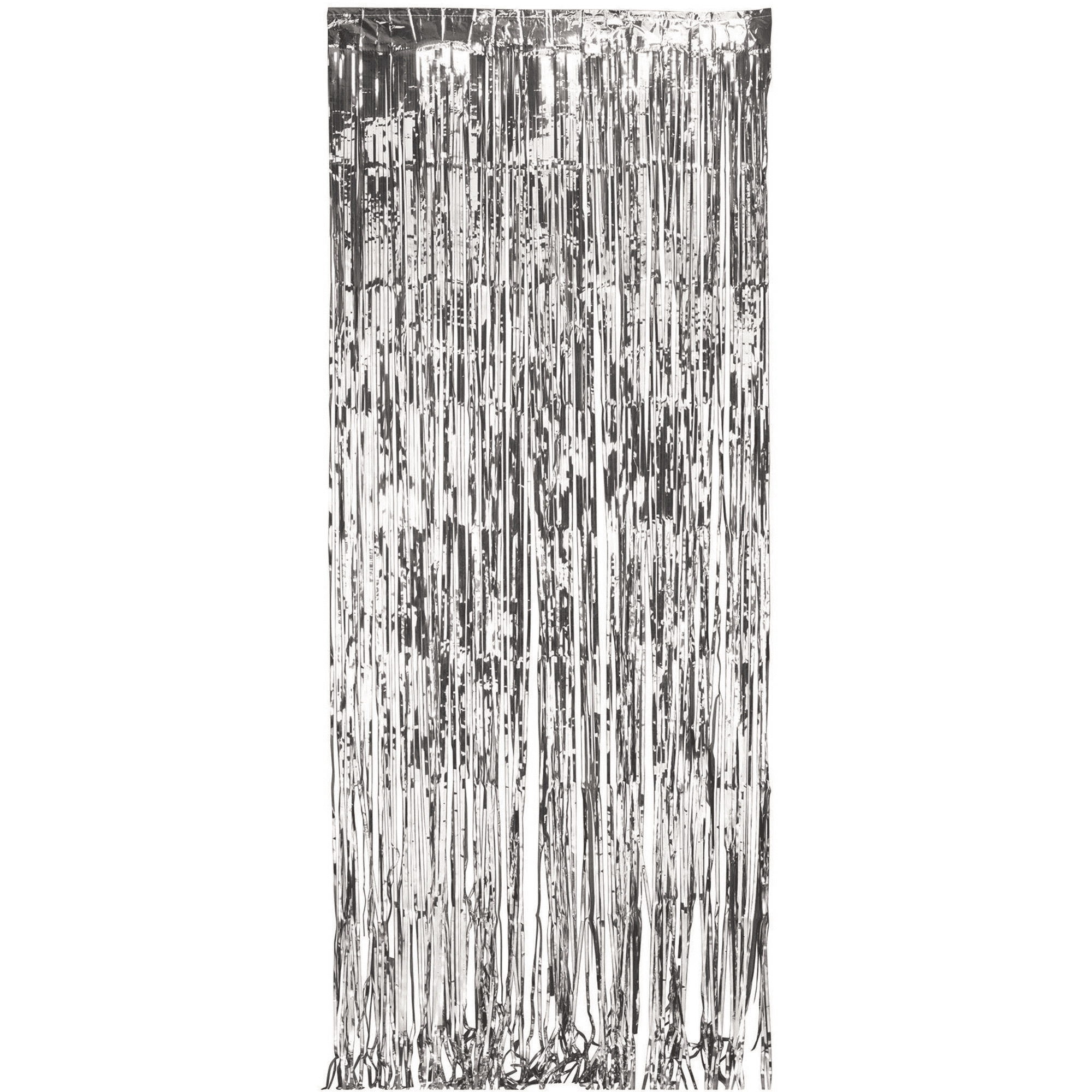 Sparkling Silver Metallic Foil Fringe Door Curtain