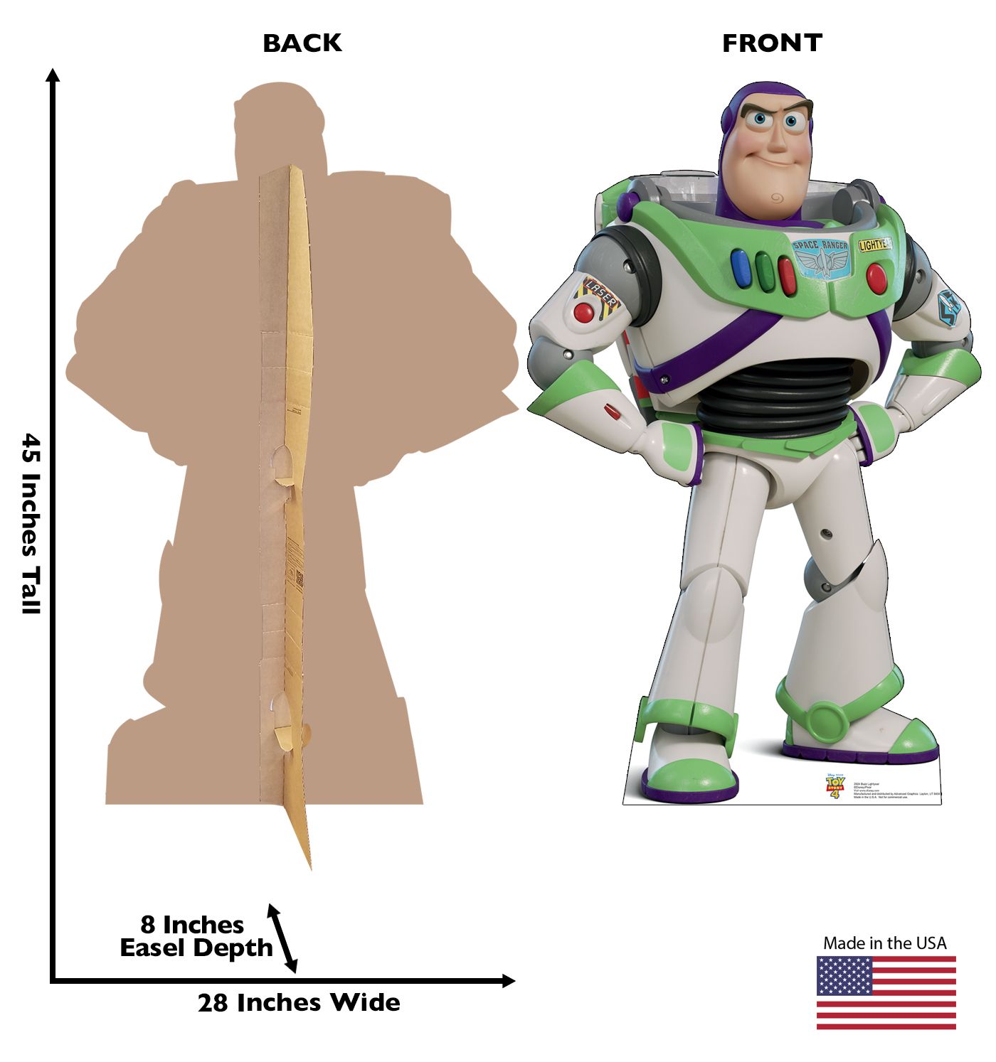 Buzz Lightyear from the Disney Pixar film Toy Story 4 Cardboard