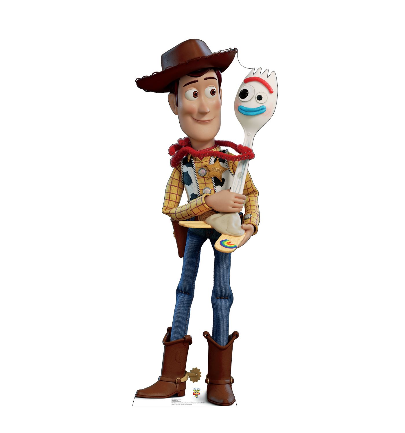 Woody and Forky from the Disney, Pixar film Toy Story 4 Cardboard Cutout  *2994