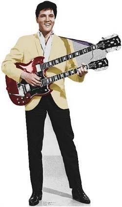 ELVIS PRESLEY GUITAR SHOOTING LIFESIZE CARDBOARD CUTOUT 